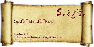 Spáth Ákos névjegykártya